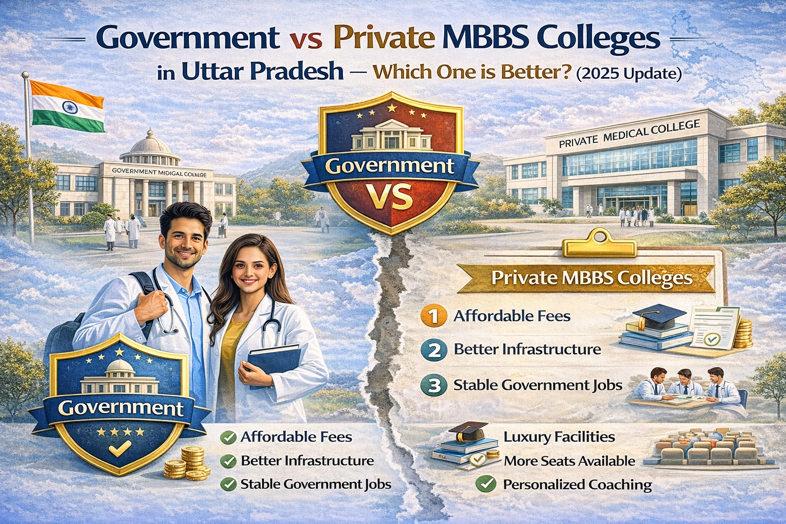 Government vs Private MBBS Colleges in Uttar Pradesh – Which One is Better? (2025 Update)
